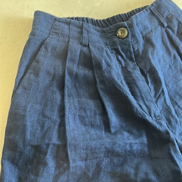 Massimo Dutti 100% linen Navy Bermuda shorts size 2 - Picture 6 of 16